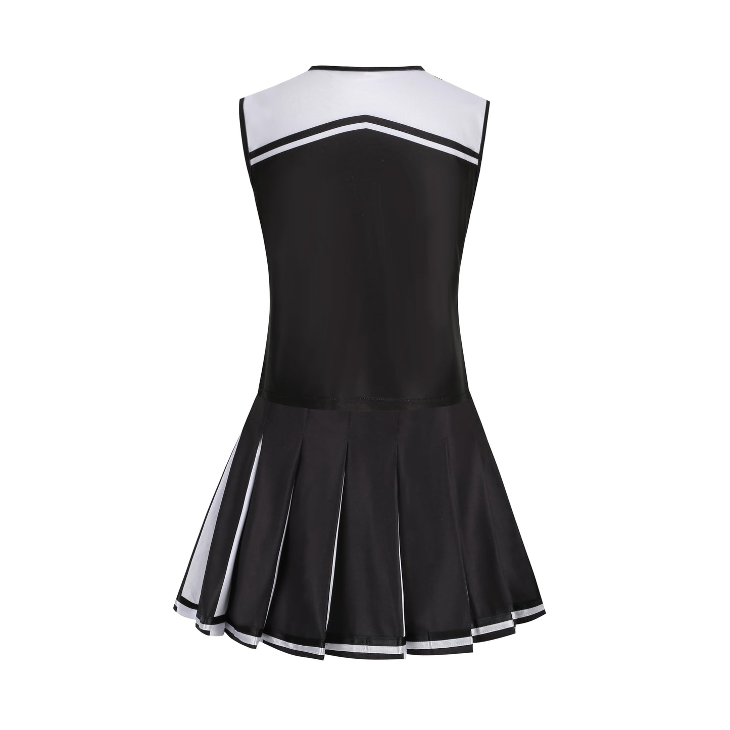 Lmyove Classic Black 5-Piece Cheerleading Set For Girls - Includes Top, Skirt, Pom Poms, Headband, And Socks,4-5Y