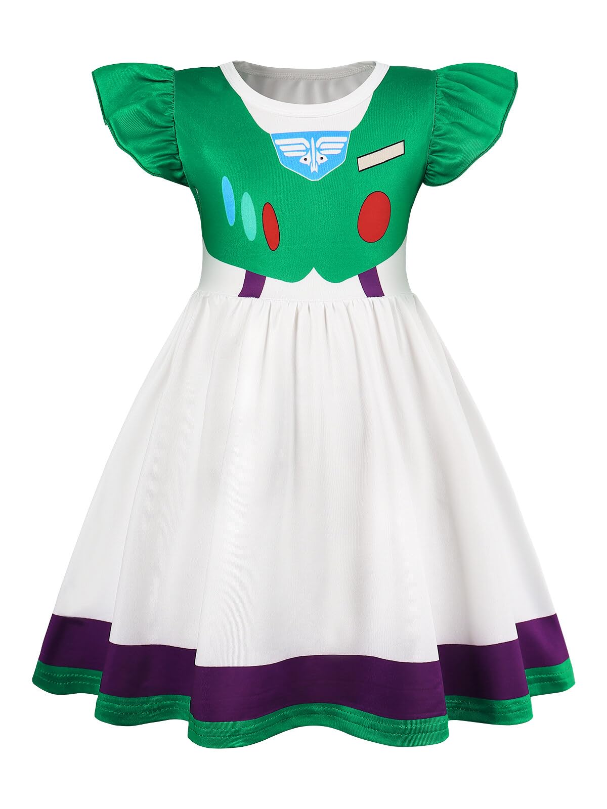 Eledobby Buzz Lightyear Dress For Girls Kids Buzz Lightyear Costume Halloween Outfit Birthday Party Dress 9-10Years