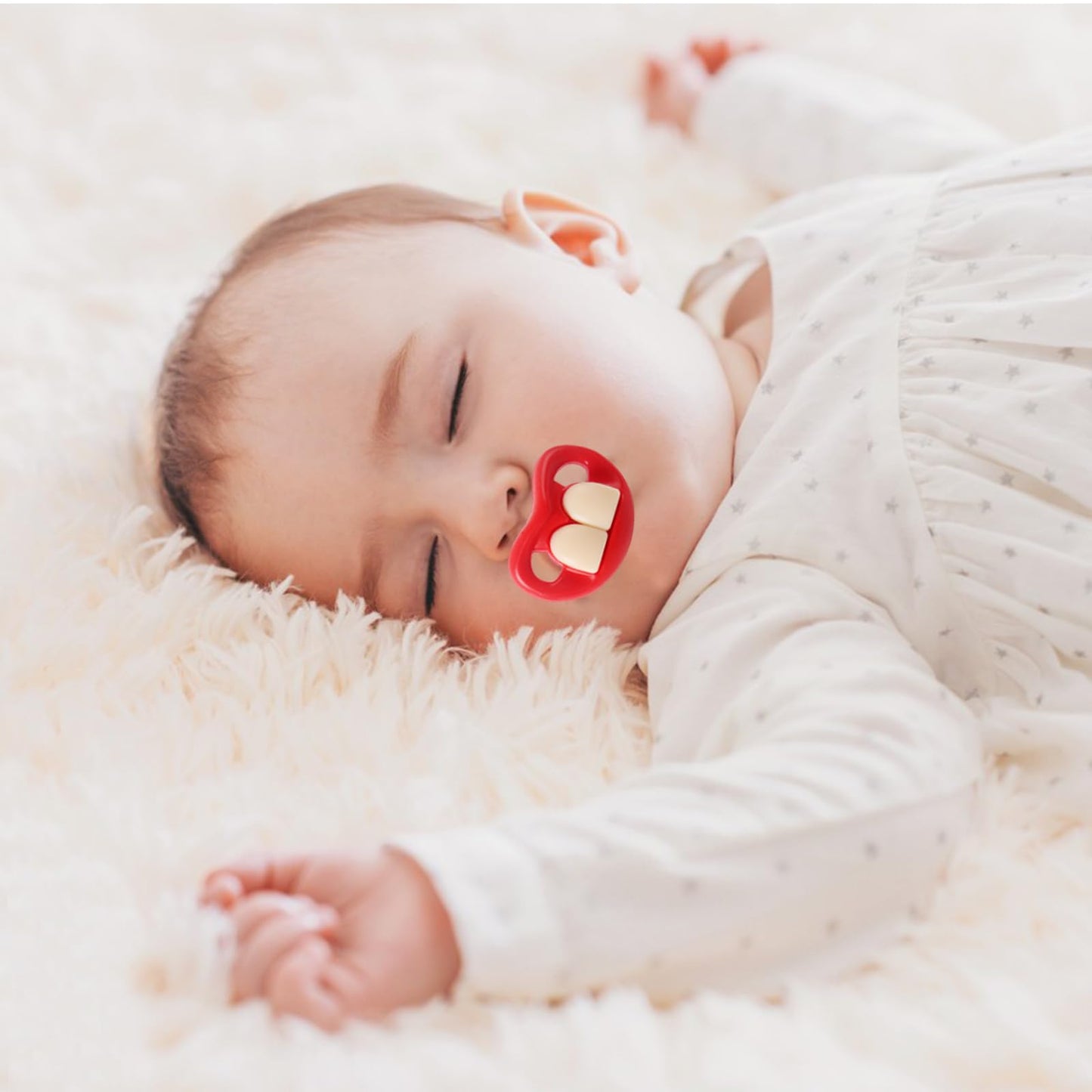 Ersihua Funny Baby Pacifiers,Mustache Pacifiers For Babies 0-18 Months,Baby Teeth And Vampire Pacifier Funny Pacifier Bpa Free