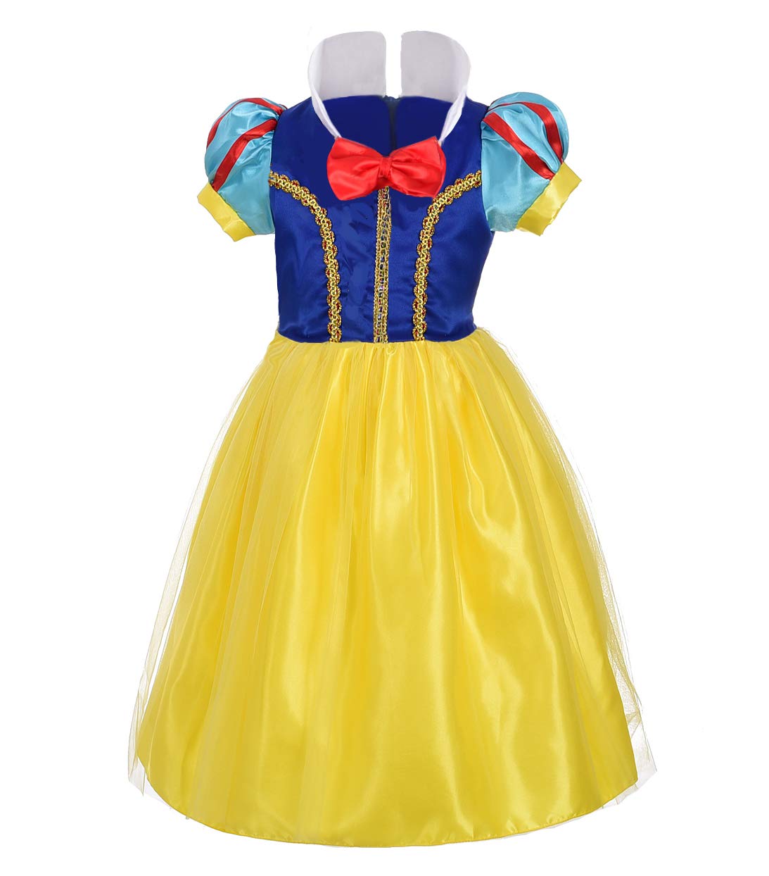 Dressy Daisy Toddler Little Girls Princess Costume Fancy Dresses Up Halloween Party with Gold Threads Size 3 B