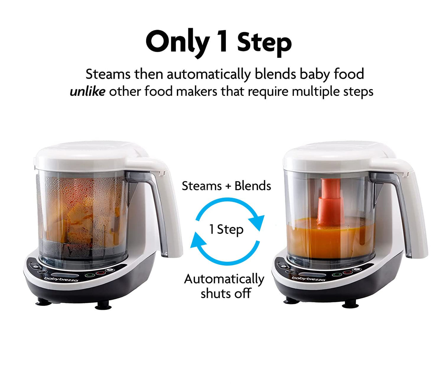Baby Brezza One Step Baby Food Maker Deluxe - Auto Shut Off, Dishwasher Safe Cooker And Blender To Steam + Puree Organic Food Fo