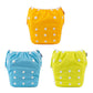 Alvababy Baby Swim Diapers 3Pcs Large Size Reuseable Washable & Adjustable For Swimming Lesson & Baby Gifts Yellow Orange Blue3Z
