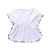 Douhoow Toddler Baby Girls Swim Cover-Up Beach Sundress Summer Poncho Rash Guards (1-2 T, Solid White)