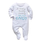Kukitty Baby Boys Girls Romper I Really Love My Daddy And Mummy Print Jumpsuit (Daddy, Newborn)