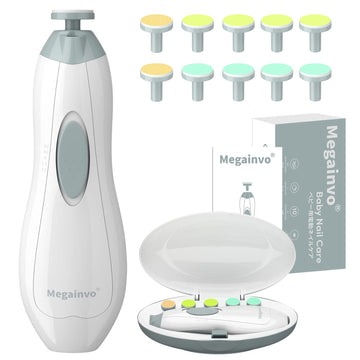 Baby Nail Trimmer Electric Baby Nail File With Led Light 10 Grinding Heads Baby Nail Clippers Safe Quiet Nail Care Kit For Newbo