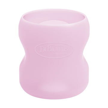 Dr. Brown'S Natural Flow Options+ Glass Baby Bottle Sleeves,100% Silicone,5 Oz,Wide-Neck,Pink
