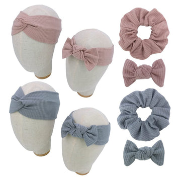 Sugarmelon Mommy And Me Headband Set Mother Baby Matching Turban Headbands For Toddler Baby Girls Women Scrunchies Hair Bow Hair
