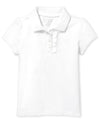 The Children'S Place Baby Girls And Toddler Girls Short Sleeve Ruffle Pique Polo, White, 2T