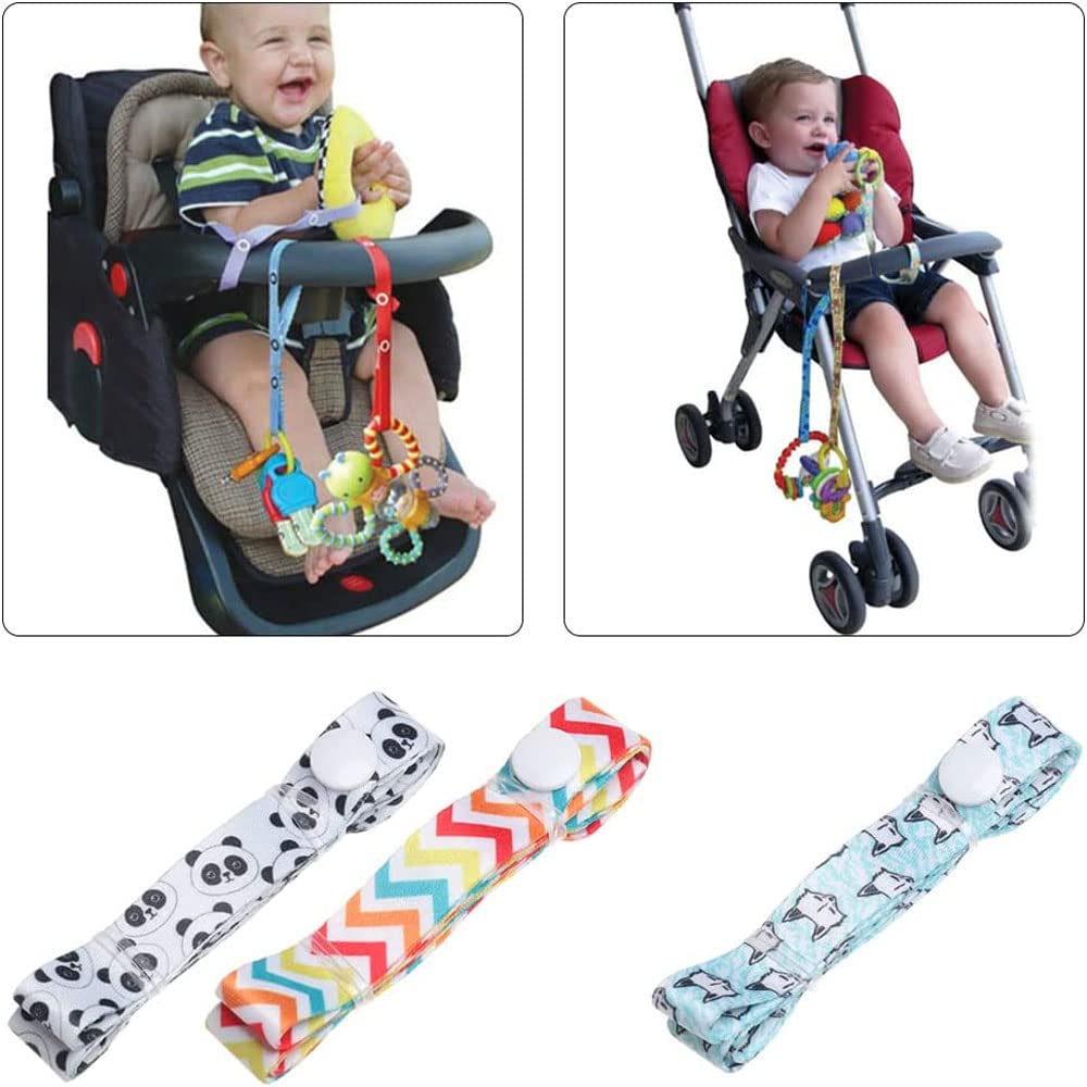 Yehveh 3 Pack Sippy Cup Strap Holder Stroller Universal Hanger Leash Organizer Anti-Throw Drop Toy Handle Snap On Chain For Todd