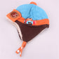 Kafeimali Baby Boys Girls Crochet Earflap Winter Warm Caps Beanie Pilot Aviator Cartoon Hats (Blue)