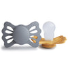 FRIGG Lucky Symmetrical SilkySoft Silicone Baby Pacifier | Made in Denmark | BPA-Free (Great Gray/Honey Gold, 6-18 Months)
