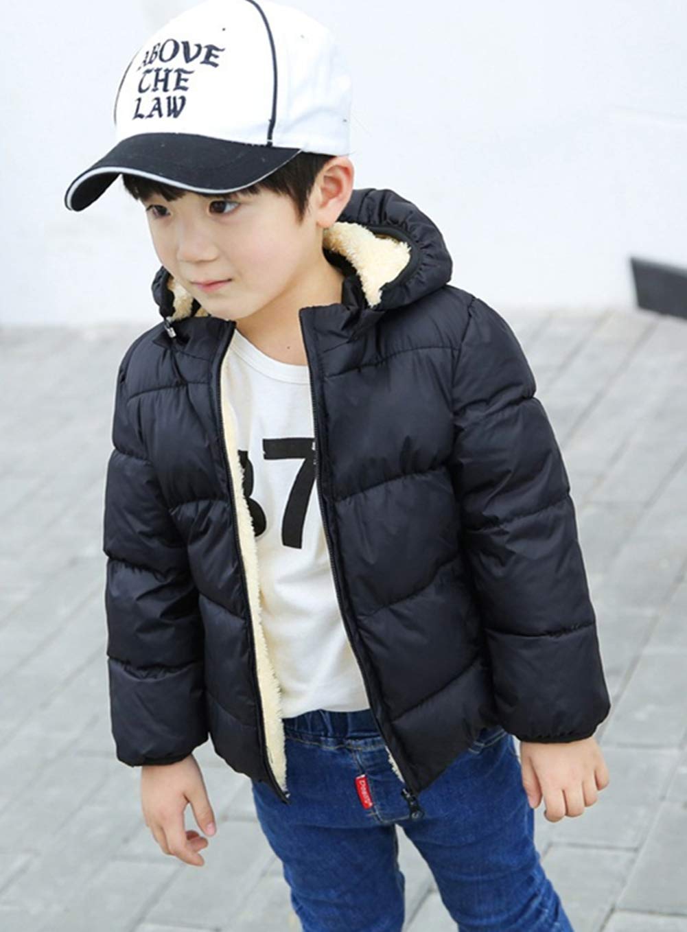 Wallarenear Winter Coats For Toddler Kids Baby Boys Girls Padded Light Puffer Jacket Outerwear Infant Winter Down Jacket With Ho