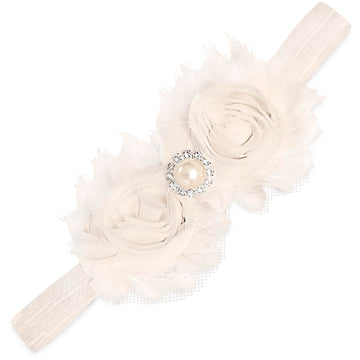 Baby Girl Flower Headband And Hair Accessories - Floral Headpiece With Bows For Newborn And Infant Girls