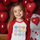 Valentine'S Day Shirt For Girls Loved Positive Saying Heart Vday Tops Kids Raglan Sleeve Cotton T-Shirt 7 Years