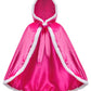 Party Chili Fur Princess Cape Fur Hooded Cloaks Costume For Girls Dress Up Pink 8-10 Years(140Cm)