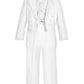 Baby Boys White Baptism Christening Paisley Lapel Tuxedo With Gold Maria Estola Scarf Size L (12-18 Months)