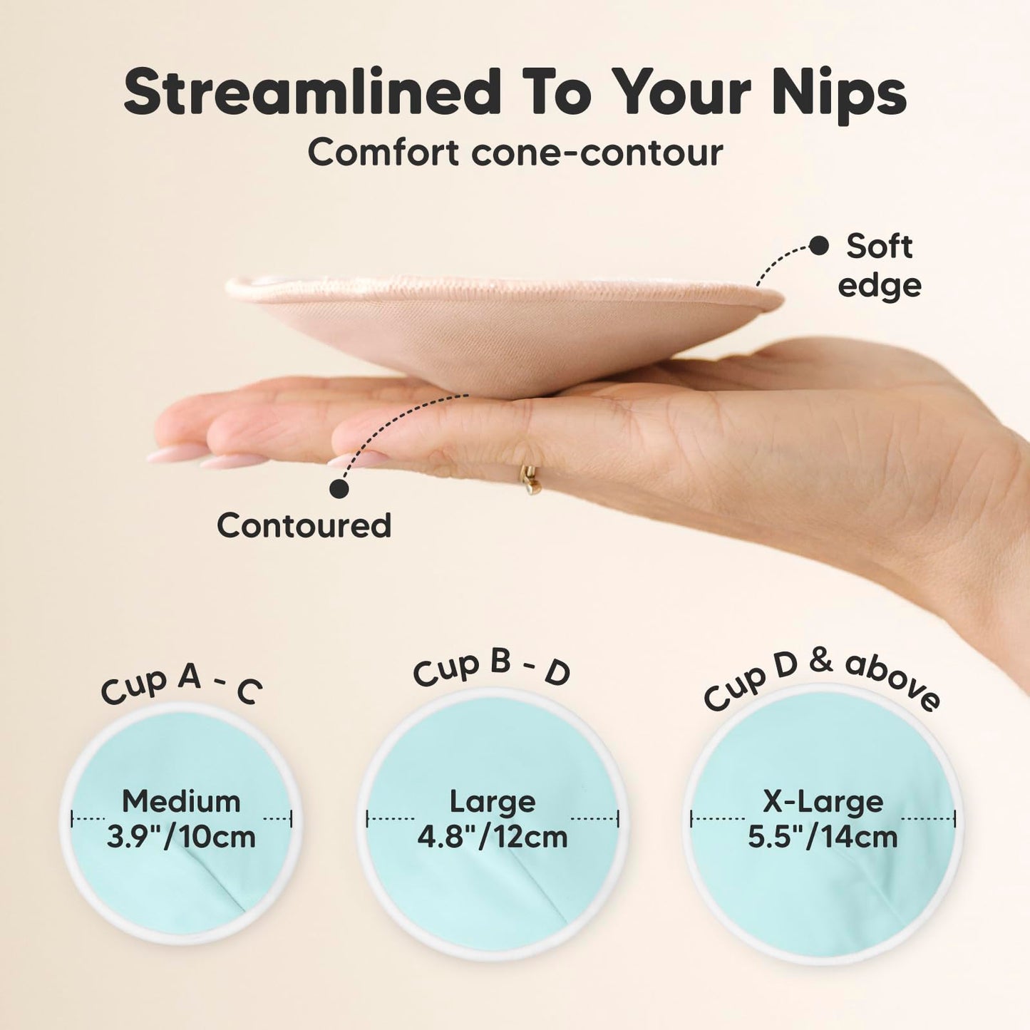 Organic Breast Pads - 14 Viscose Derived From Bamboo Washable Pads + Wash Bag, 3-Layers Breastfeeding Nipple Pad For Maternity,
