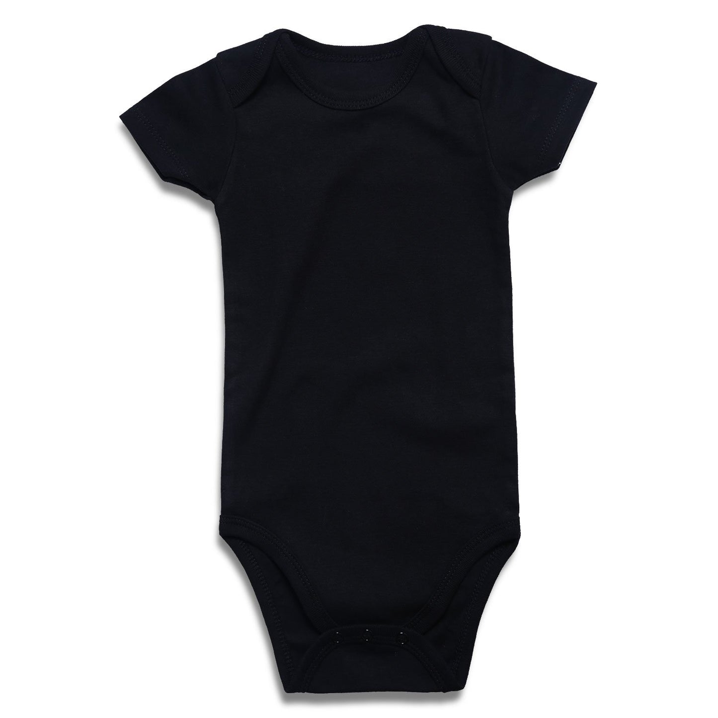 Romperinbox Unisex Solid Black Baby Bodysuit 0-24 Months (0-3 Months, Black)
