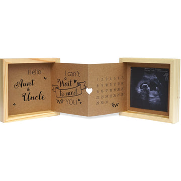 Hamuiers Pregnancy Announcement For Aunt And Uncle, Baby Announcement Ideas Ultrasound Picture Frame Wooden Keepsake Box