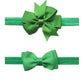 2Pc/Set Baby Girls Grosgrain Ribbon Hairband Set Ribbon Bows Hair Tie Headband Jb10 (4-Green)