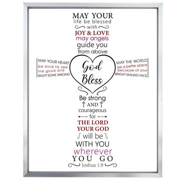 Hamuiers Baby Baptism Gifts For Boy Or Girl, Christening Gifts Baby Dedication Gift Baptism Frame God Bless Nursery Decor, Silve