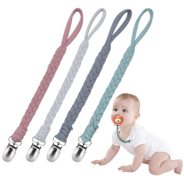 Baby Pacifier Holder For Boys And Girls, Teething Straps Unisex Design, Smoother Clip 100% Handmade Braided, Easy To Use For Tee