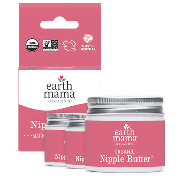 Earth Mama Organic Nipple Butter Lanolin-Free Breastfeeding Cream, 2 Fl Oz (3 Pack)