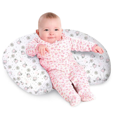 Nursing Pillow, Breast Feeding Pillows For Mom, Pink Calf Soft Cover With Breathable Filling, Feeding Support Pillow For 0-12 Mo