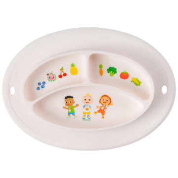 Upwardbaby Cocomelon Silicone Baby Plate - Suction Plates For Baby, Non Slip Reusable Portable Toddler Plates With Suction, Less