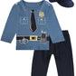 Cosland Toddler Boys Police Officer Costume Halloween Outfit, Blue, 18-24 Months
