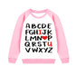 Aqylxlhh Kids Valentines Day Sweatshirt Toddler Girl 7T Abc I Love U Heart Graphic Shirt Little Boys Long Sleeve Pink Outfit Top