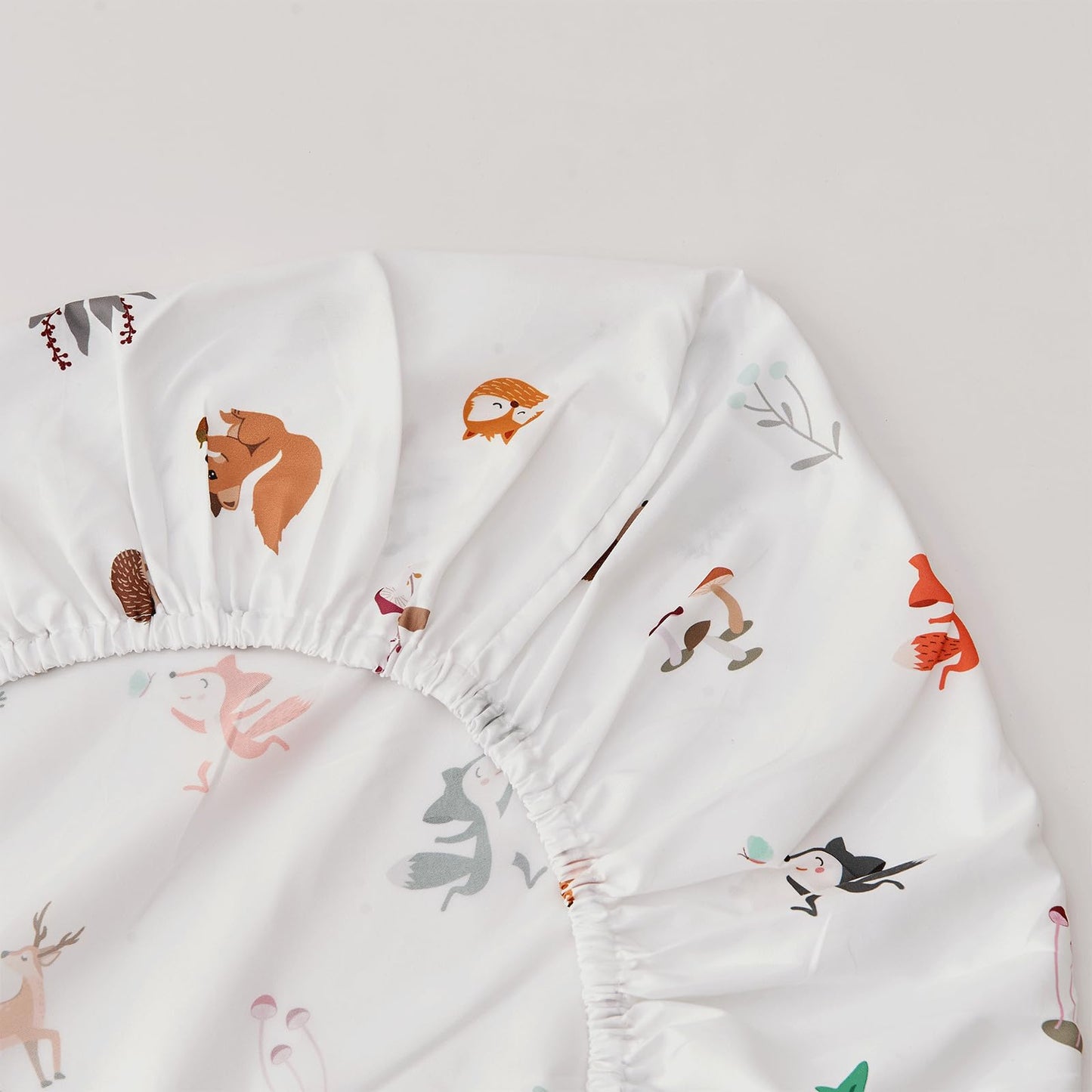 Beeweed 4 Pieces Woodland Animal Toddler Bedding Set Boys Girls, 2 Sides Design Fox Bed In A Bag Comforter Set, Includes 1 Comfo