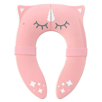 Hippypotamus Travel Potty Seat For Toddler - Pink Unicorn - Folding Potty Training Seat - Portable Toilet Seat Cover For Baby &