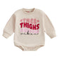 Fiomva Valentines Day Baby Girl Outfit Spring Fall Bubble Romper Infant Oversized Sweatshirt Cute Toddler Sweater Clothes (G Thi