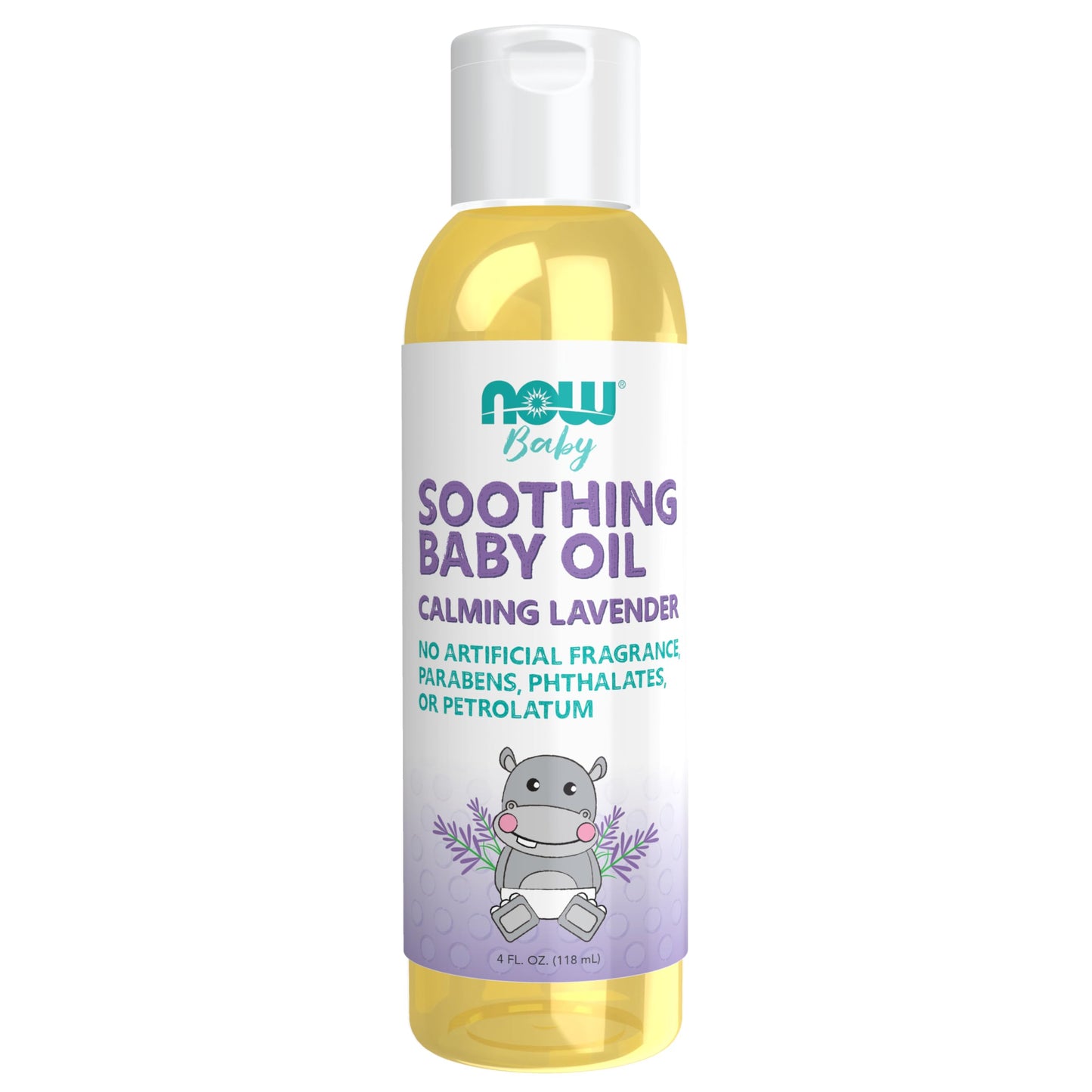 Now Foods Baby, Soothing Baby Oil, Calming Lavender, No Artificial Fragrance, Parabens, Phthalates, Or Petrolatum, 4-Ounce