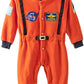 Bilo Design Baby Toddler Boy Orange Astronaut Fleece Costume Jumpsuit Cosplay Party Halloween Baby Boy Clothes, 12-18 Months
