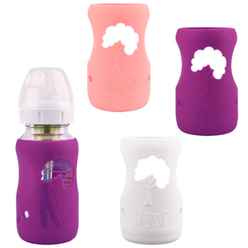 3 Pack Silicone Sleeves For Dr. Brown'S Natural Glass Baby Bottles, Anti Breakage Baby Bottle Holder, Compatible Dr. Brown Wide-