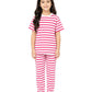 OG Kids RED White Stripe Short Girls Sleeve Pyjama Set  RED/White 23 Years