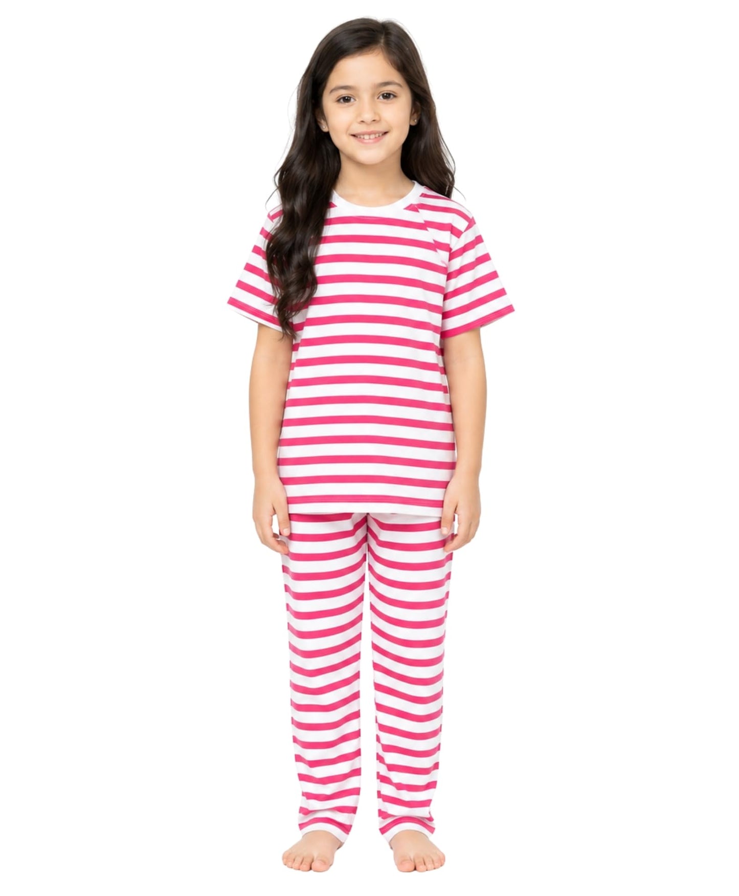 OG Kids RED White Stripe Short Girls Sleeve Pyjama Set  RED/White 23 Years