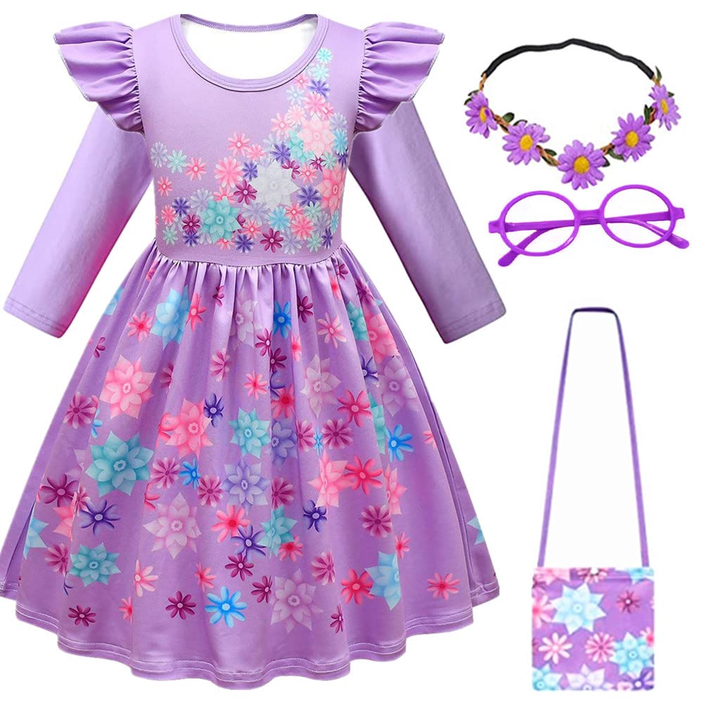 Choadam Mirabel Dress For Girls And Toddlers Princess Dress Black Witch Costume Princess Asha Costume Q40-150