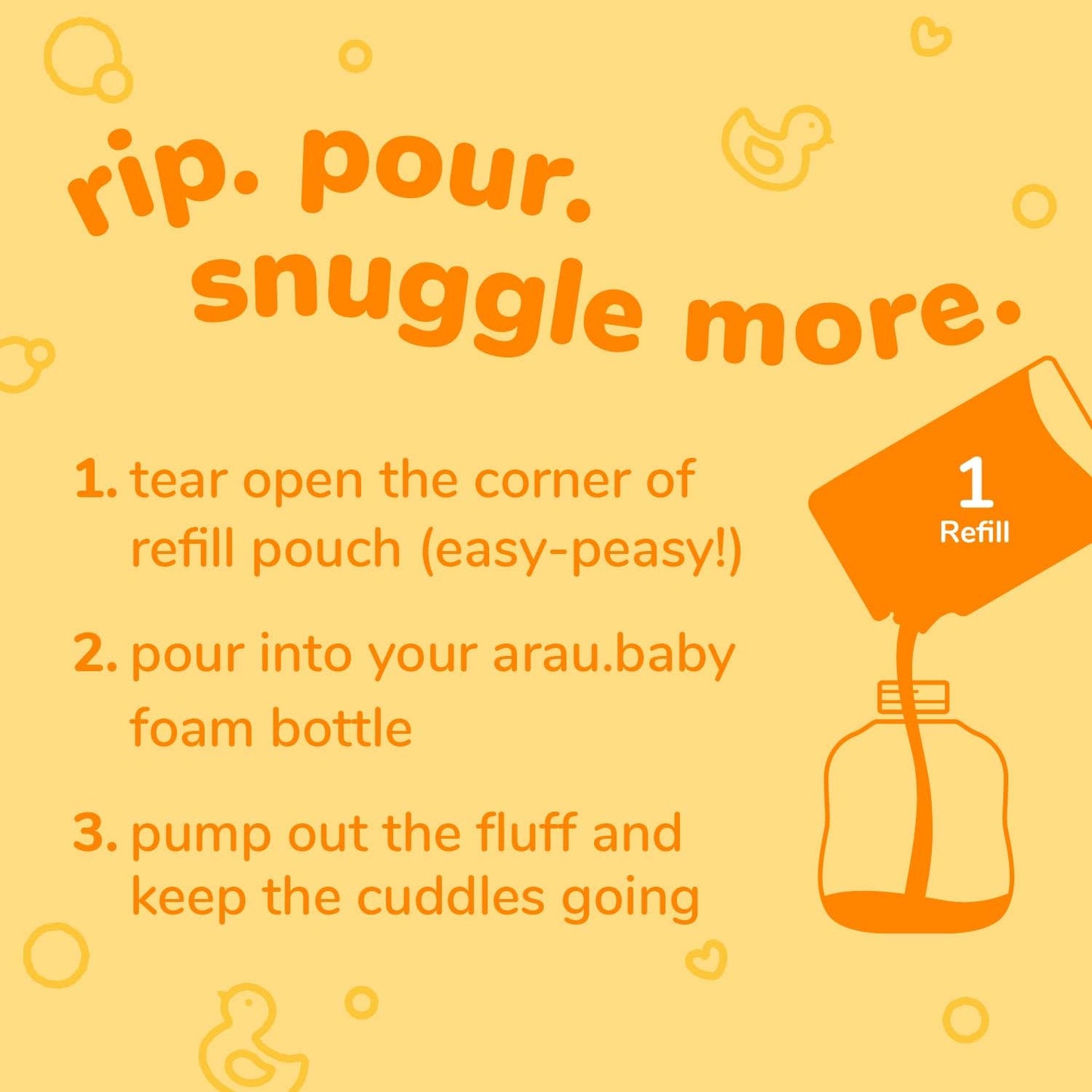 Arau Baby Foam Body Soap Citrus Scent Refill - Plant Based Gentle Cleanser for Babies, Head to Toe, Tear Free, Moisturizing, Hyp