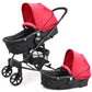 Luvlap Regal Baby Stroller/Pram With 5 Point Safety Harness, Reversible Stroller, Looking Window, Multi Level Recline & Adjustab