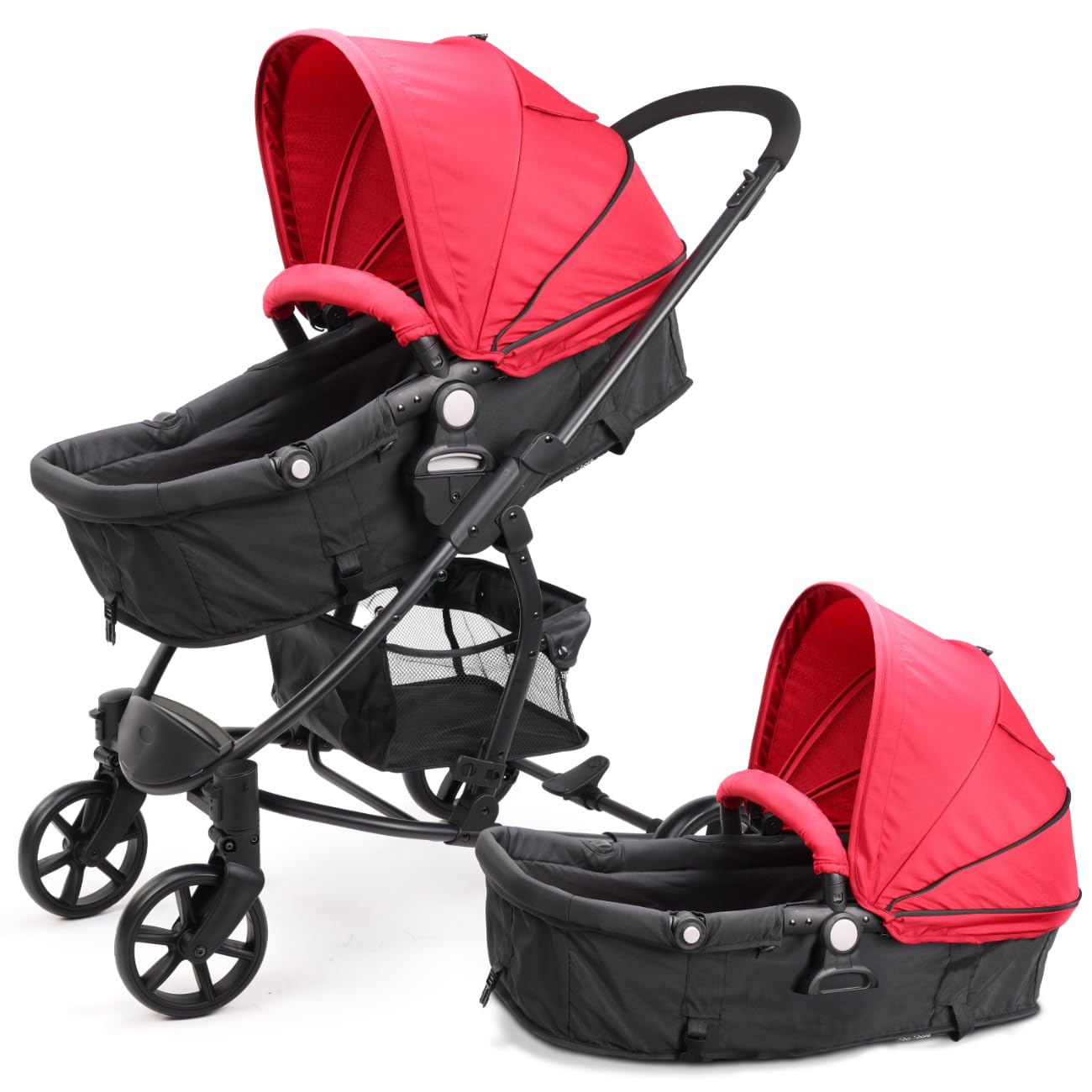 Luvlap Regal Baby Stroller/Pram With 5 Point Safety Harness, Reversible Stroller, Looking Window, Multi Level Recline & Adjustab