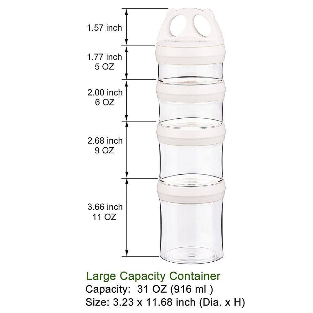 Benelabel Stackable Food Storage Containers With Twist Lock System - Bpa-Free Tritan Containers For Travel, Formula, Protein Pow