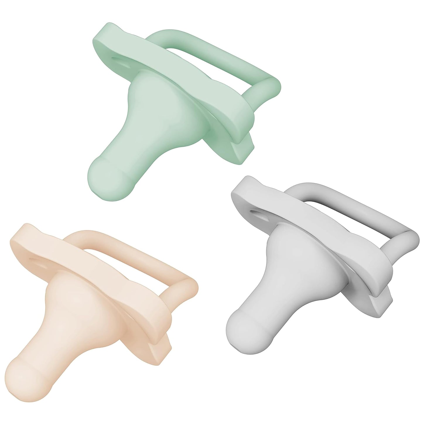 Dr. Browns HappyPaci 100% Silicone Pacifier 0-6m, BPA Free, Cool Gray, Green, Ecru 3-Pack