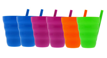 Arrow Home Products Sip A Cup With Built In Straw, 10Oz, 6Pk - Bpa-Free Straw Cups For Kids Great For Everyday Use - Made In The