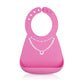 Nuby 3D Soft Silicone Baby Bib With Scoop - Silicone Bib For Toddlers And Babies 6+ Months - Pearl Necklace