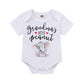 Happy Town Infant Baby Girls Boys Grandma'S Little Peanut Short Sleeve Romper Bodysuit Causal Outfits (White, 0-3 Months)