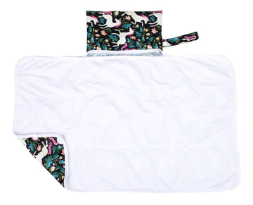 Sigzagor Baby Diaper Changing Mat Pad Portable Foldablet Waterproof (Horse Flower)