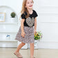 Akyzic Girls Summer Outfit Two Piece Clothing Set Heart Print Shirt Cheetah Print Layered Back To School Skirt Sets 6 Years